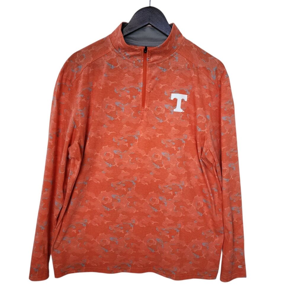 Tennessee Volunteers Colosseum Men's Large 1/4 Zip Pullover Orange Camo NCAA L